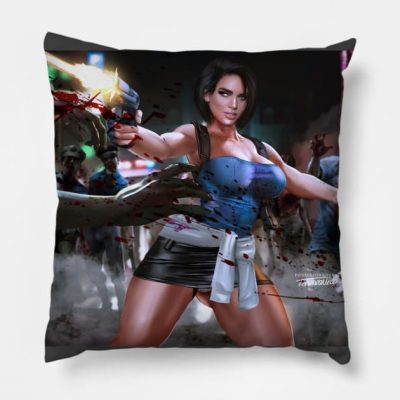 Jill Valentine Resindent Evil Throw Pillow Official Resident Evil Merch