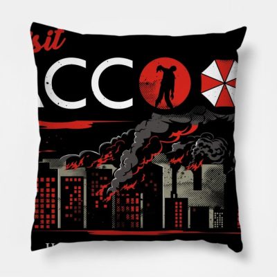 Visit Raccoon Throw Pillow Official Resident Evil Merch