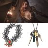 Residents Evils 8 Village Cosplay Necklaces Lady Dimitrescu s Daughter Daniela Bela Lace Flowers Collar Choker - Resident Evil Store