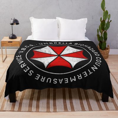 Umbrella Biohazard Countermeasure Service | Resident Evil 3 Throw Blanket Official Resident Evil Merch