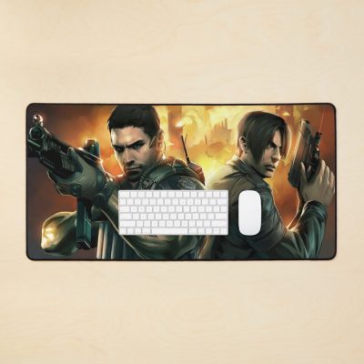 Leon Kennedy And Chris Redfield Resident Evil Mouse Pad Official Resident Evil Merch