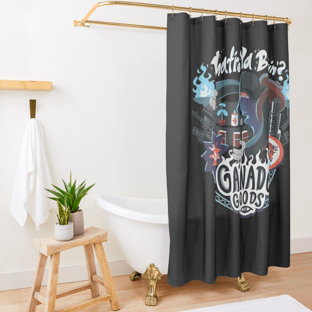 Resident Evil 4 Merchant Ganado Goods Shower Curtain Official Resident Evil Merch