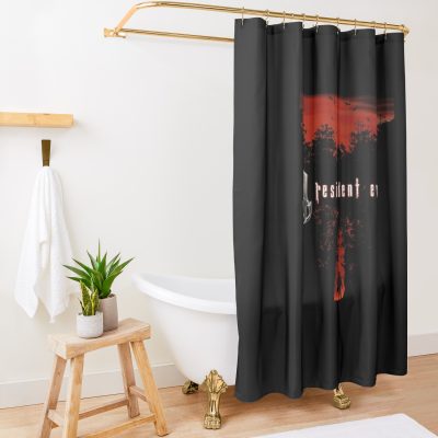 Resident Evil 4 Art Shower Curtain Official Resident Evil Merch