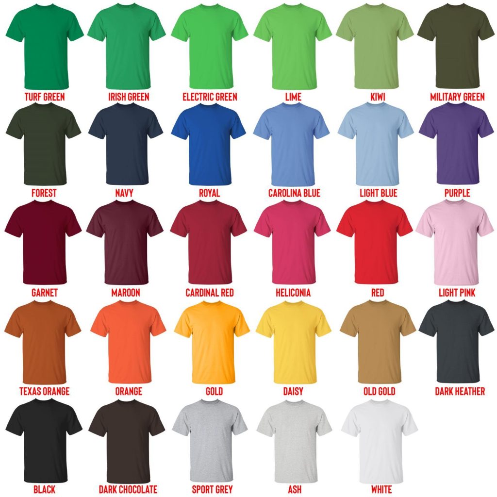 t shirt color chart - Resident Evil Store