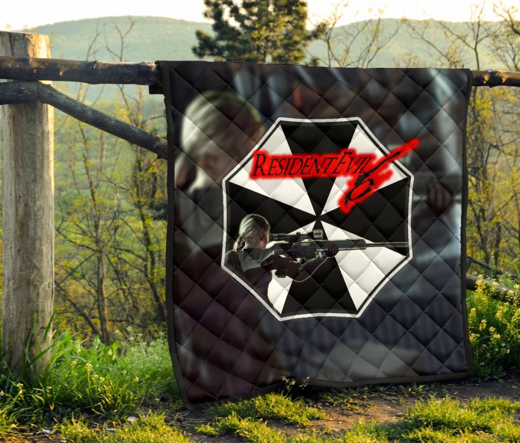 resident evil game premium quilt black white umbrella corporation blonde girl quilt blanket5n5fk - Resident Evil Store