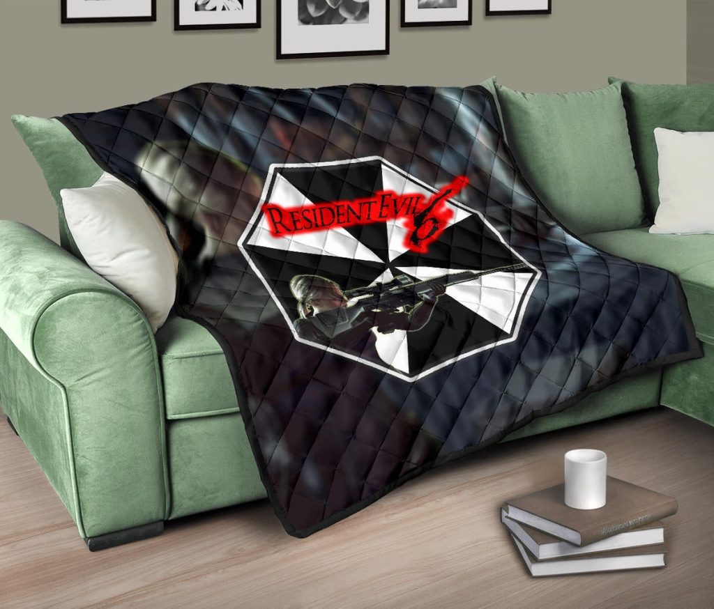 resident evil game premium quilt black white umbrella corporation blonde girl quilt blanket7f5p8 - Resident Evil Store