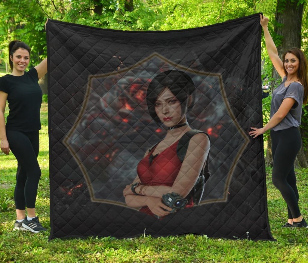 resident evil game premium quilt pretty ada wong red dress quilt blanketkhds9 - Resident Evil Store