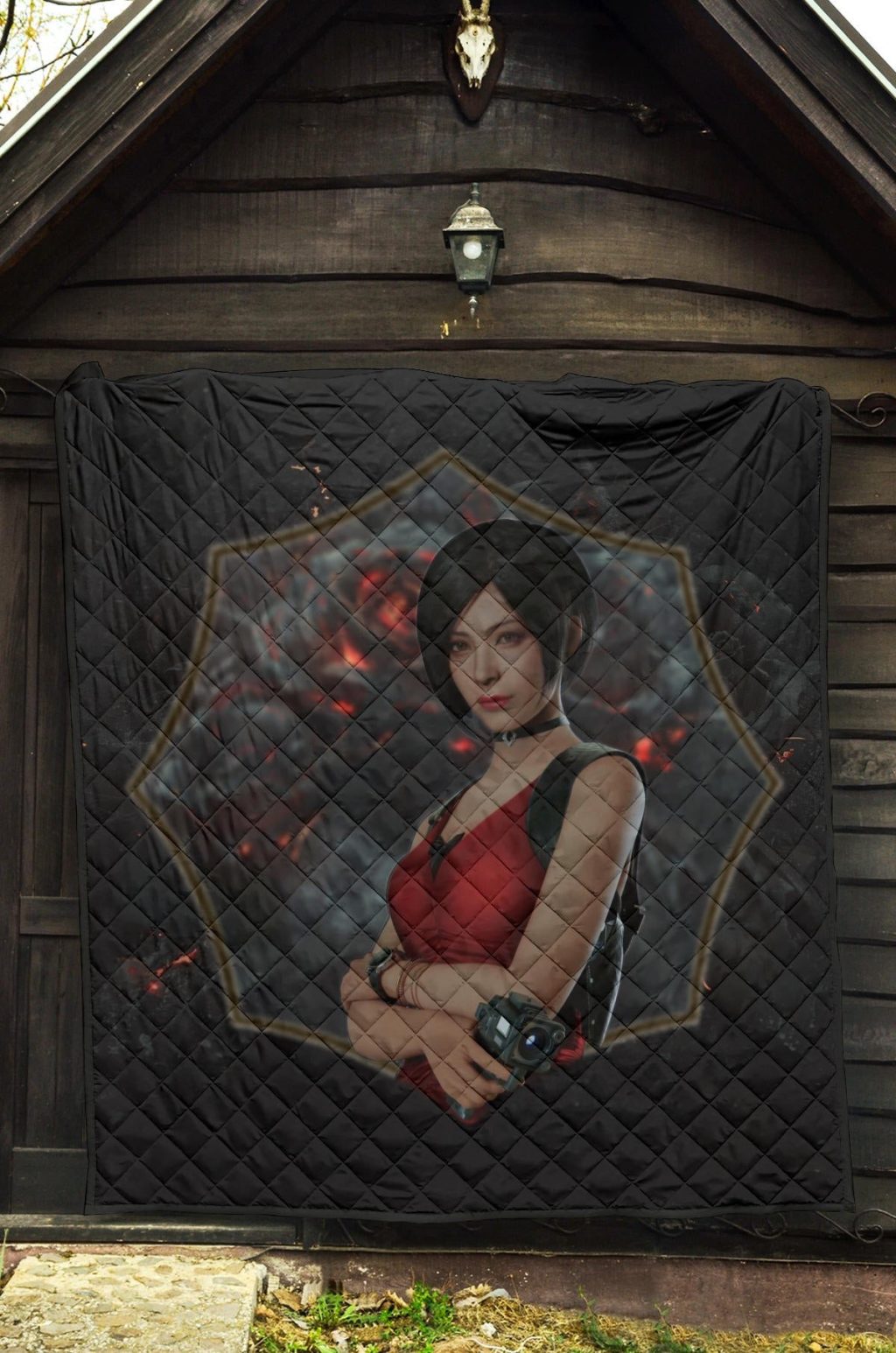 resident evil game premium quilt pretty ada wong red dress quilt blanketnrqko - Resident Evil Store