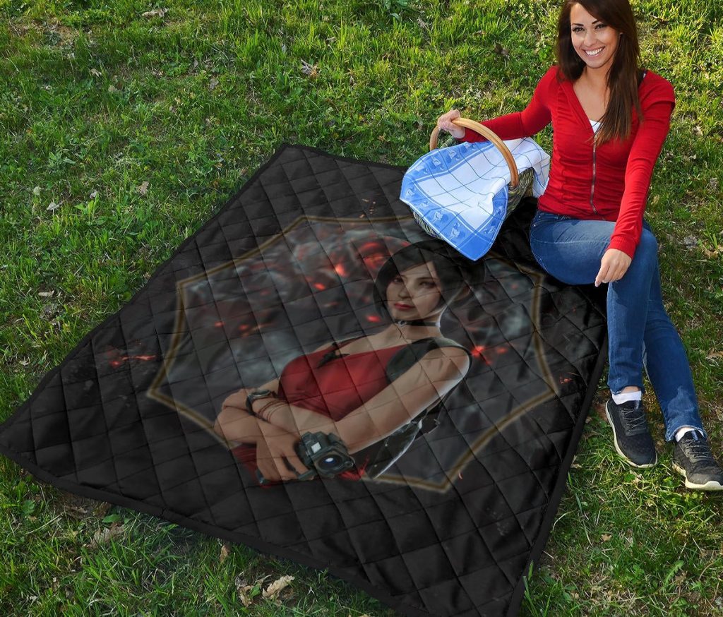 resident evil game premium quilt pretty ada wong red dress quilt blanketqzqsm - Resident Evil Store