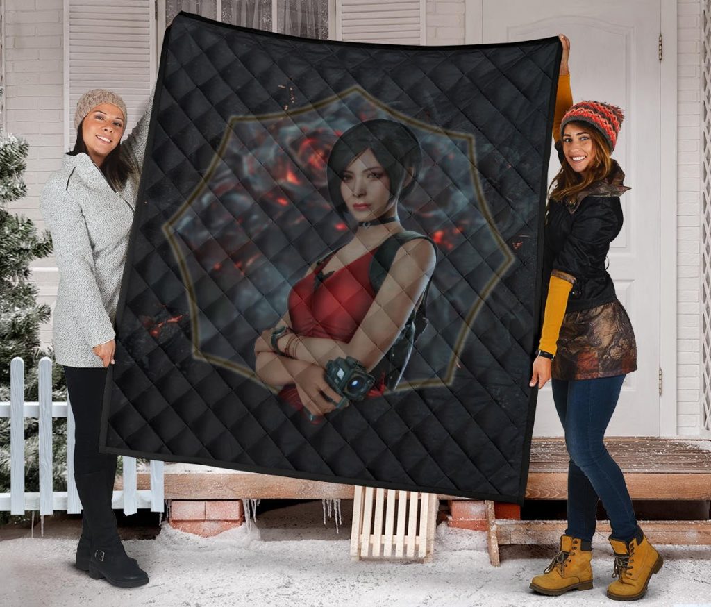 resident evil game premium quilt pretty ada wong red dress quilt blanketsvfoq - Resident Evil Store