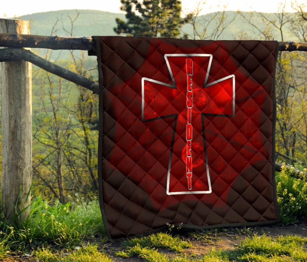 resident evil game premium quilt red umbrella corporation with blood in cross quilt - Resident Evil Store