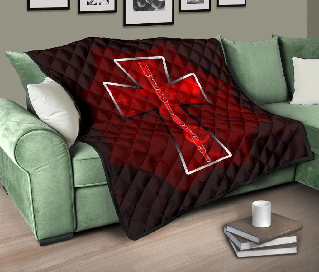 resident evil game premium quilt red umbrella corporation with blood in cross quilt blanketwwrvp - Resident Evil Store