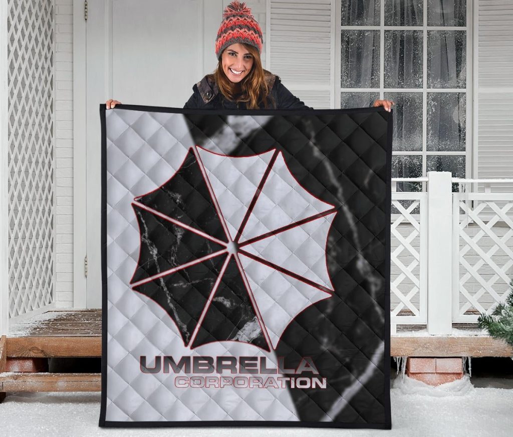 resident evil game premium quilt umbrella corp symbol black white yin and yang quilt blanket0dsom - Resident Evil Store