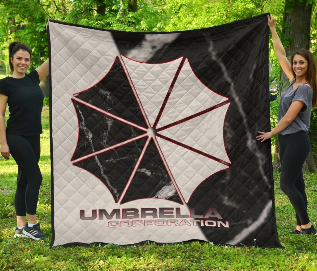 resident evil game premium quilt umbrella corp symbol black white yin and yang quilt - Resident Evil Store