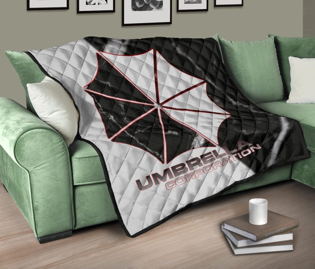 resident evil game premium quilt umbrella corp symbol black white yin and yang quilt blankethgffv - Resident Evil Store