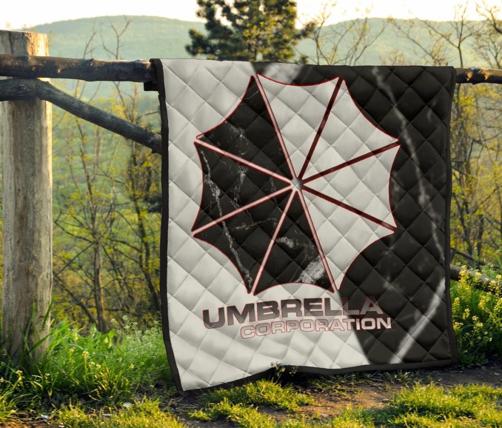 resident evil game premium quilt umbrella corp symbol black white yin and yang quilt blanketjjgqk - Resident Evil Store