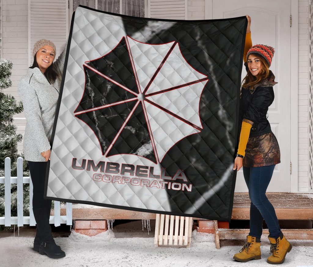 resident evil game premium quilt umbrella corp symbol black white yin and yang quilt blanketlt2rt - Resident Evil Store