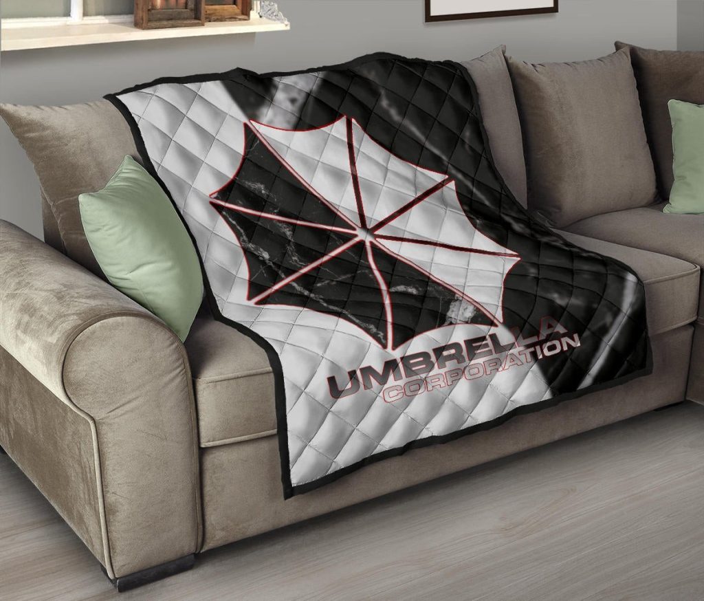 resident evil game premium quilt umbrella corp symbol black white yin and yang quilt - Resident Evil Store