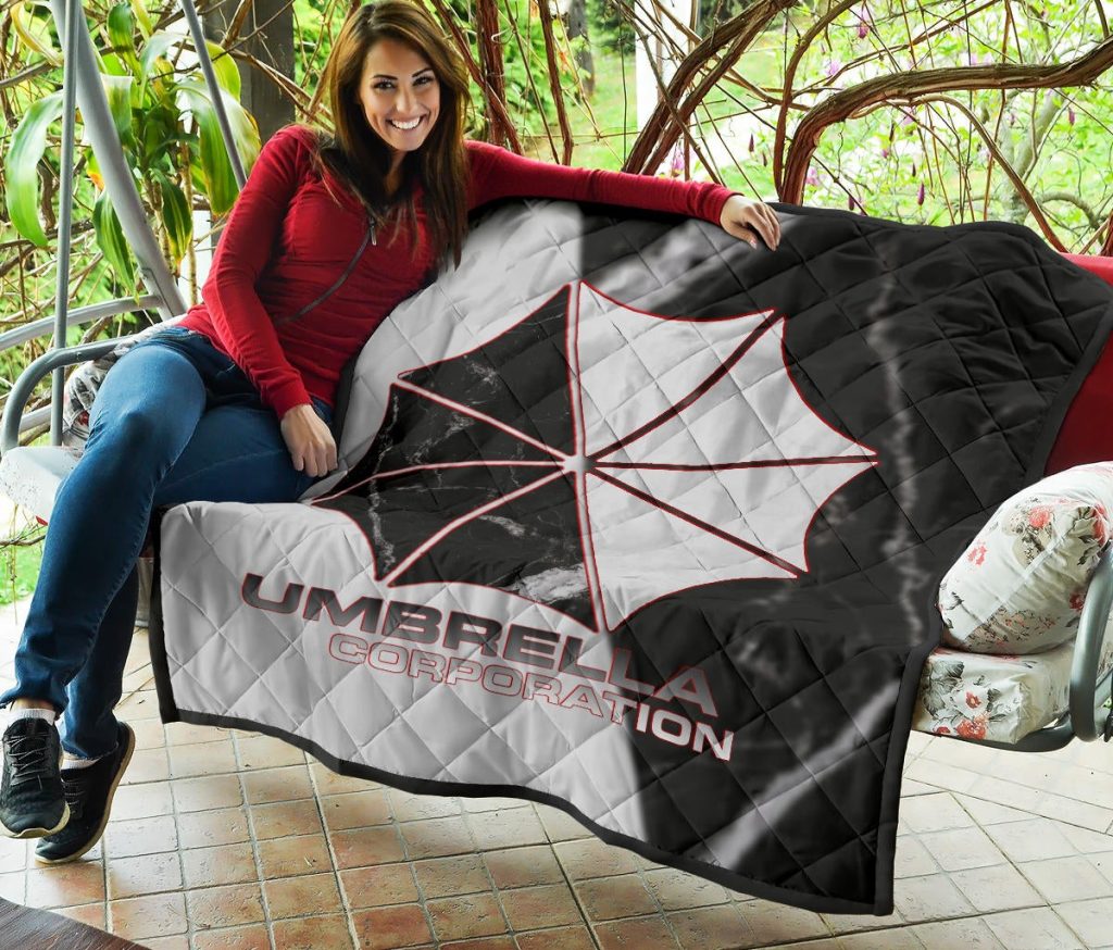 resident evil game premium quilt umbrella corp symbol black white yin and yang quilt - Resident Evil Store