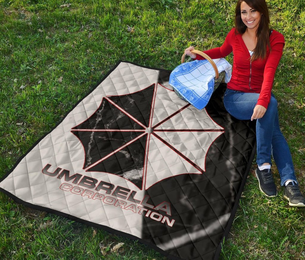 resident evil game premium quilt umbrella corp symbol black white yin and yang quilt blanketyyg4f - Resident Evil Store