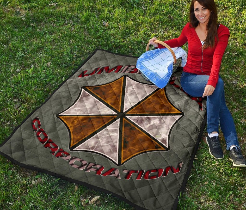 resident evil game premium quilt umbrella corp symbol old war army style quilt blanket1woy5 - Resident Evil Store