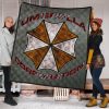 resident evil game premium quilt umbrella corp symbol old war army style quilt blanketaoqcc - Resident Evil Store