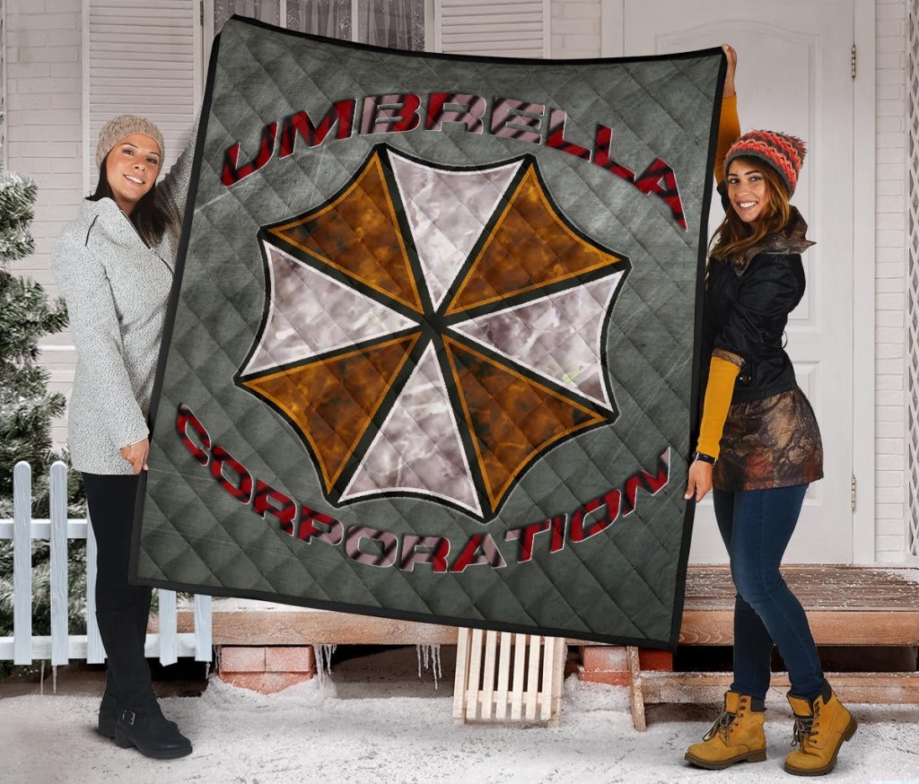 resident evil game premium quilt umbrella corp symbol old war army style quilt blanketaoqcc - Resident Evil Store