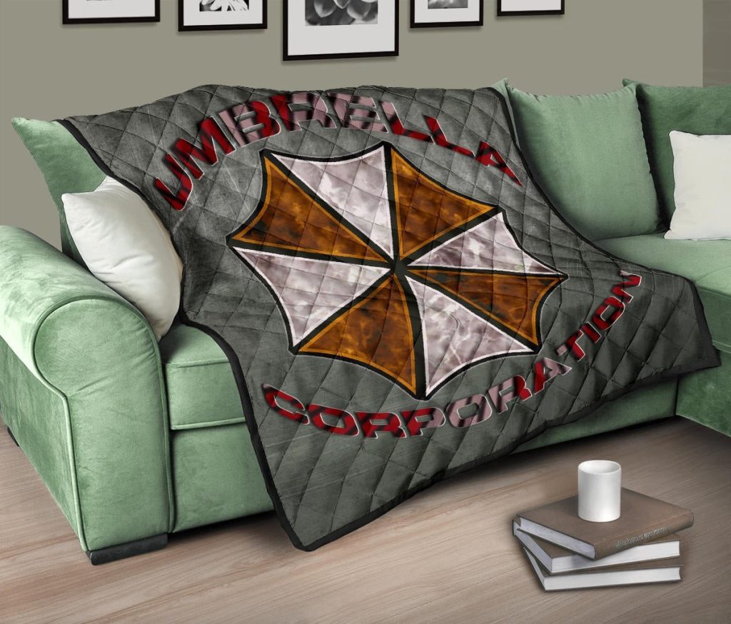 resident evil game premium quilt umbrella corp symbol old war army style quilt blanketnt6f1 - Resident Evil Store