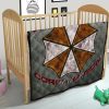 resident evil game premium quilt umbrella corp symbol old war army style quilt blanketv89km - Resident Evil Store