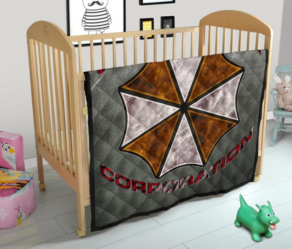 resident evil game premium quilt umbrella corp symbol old war army style quilt blanketv89km - Resident Evil Store