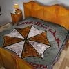 resident evil game premium quilt umbrella corp symbol old war army style quilt blanketvslxk - Resident Evil Store