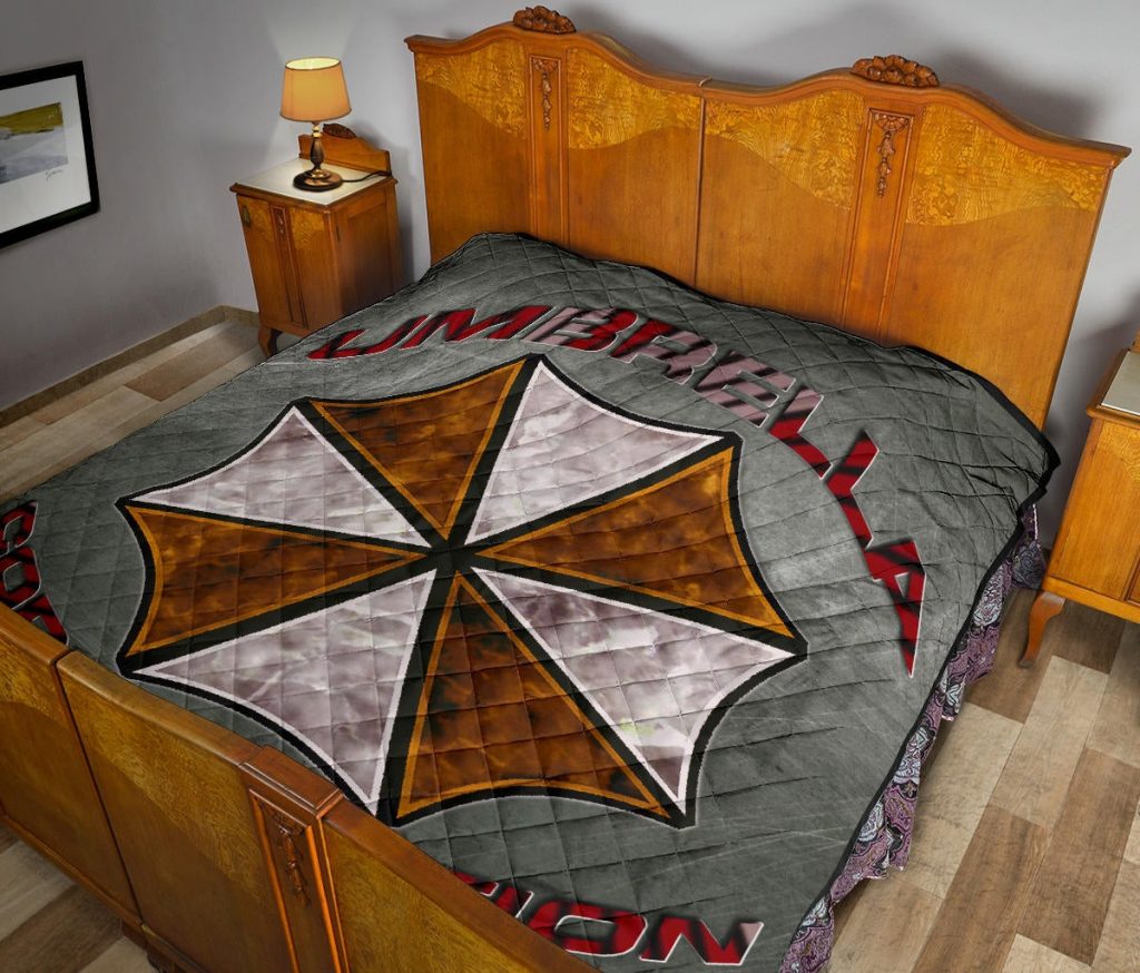 resident evil game premium quilt umbrella corp symbol old war army style quilt - Resident Evil Store