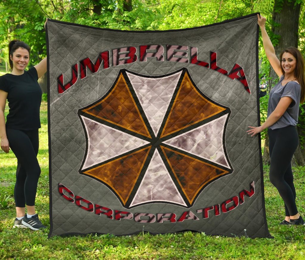 resident evil game premium quilt umbrella corp symbol old war army style quilt - Resident Evil Store