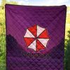 resident evil game premium quilt umbrella corp symbol retro galaxy wave quilt blanketezgw7 - Resident Evil Store