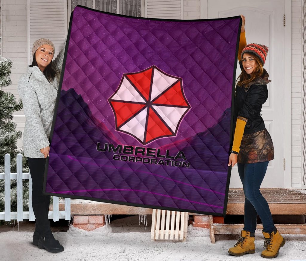 resident evil game premium quilt umbrella corp symbol retro galaxy wave quilt blanketj3r9a - Resident Evil Store