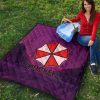 resident evil game premium quilt umbrella corp symbol retro galaxy wave quilt blanketscmti - Resident Evil Store