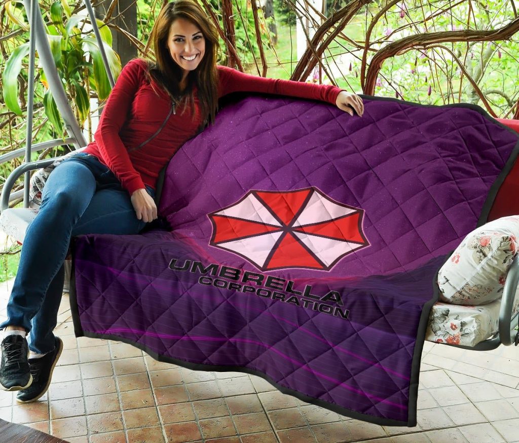 resident evil game premium quilt umbrella corp symbol retro galaxy wave quilt blanketsik7k - Resident Evil Store