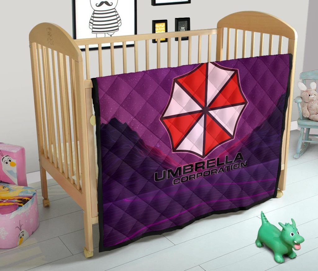 resident evil game premium quilt umbrella corp symbol retro galaxy wave quilt blanketswpcj - Resident Evil Store