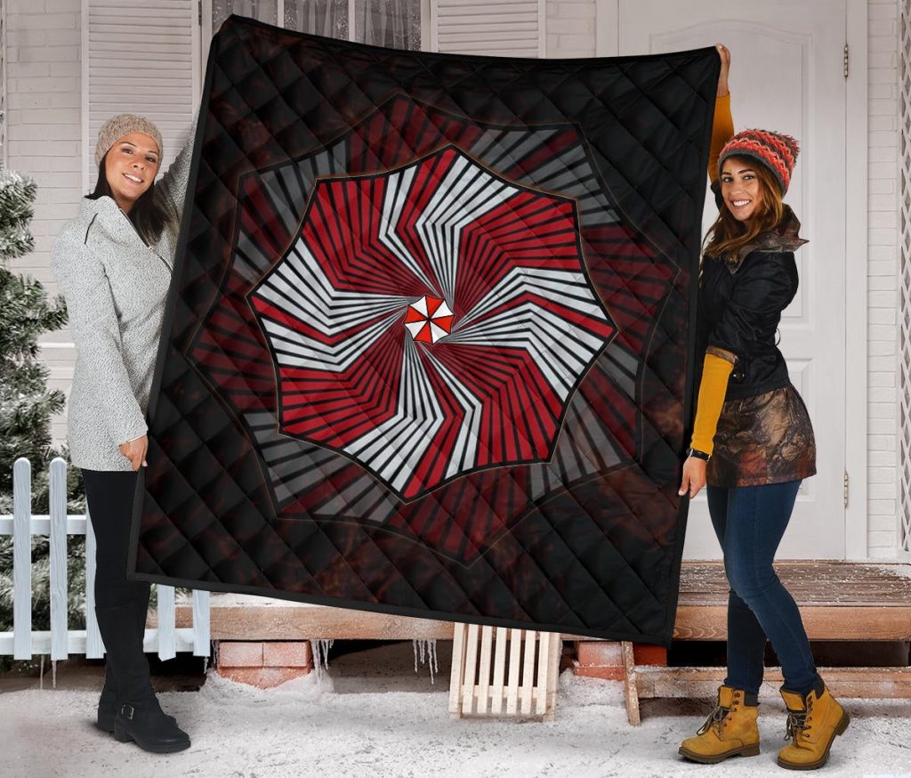 resident evil game premium quilt umbrella corp symbol spiral quilt blanketcjpef - Resident Evil Store