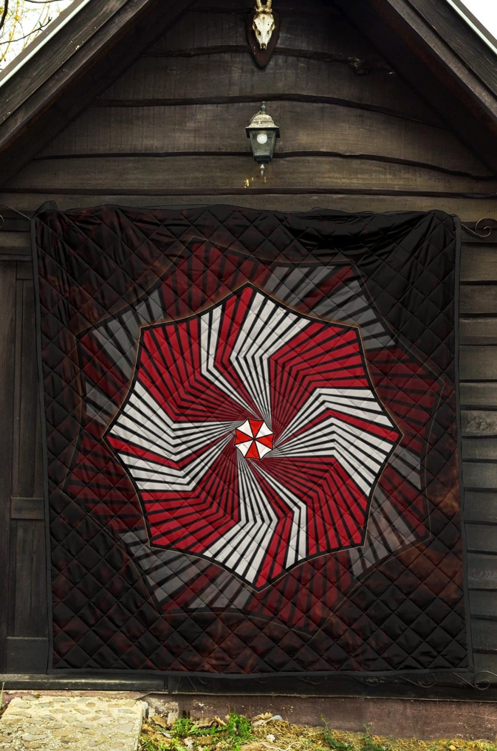 resident evil game premium quilt umbrella corp symbol spiral quilt blanketgylki - Resident Evil Store