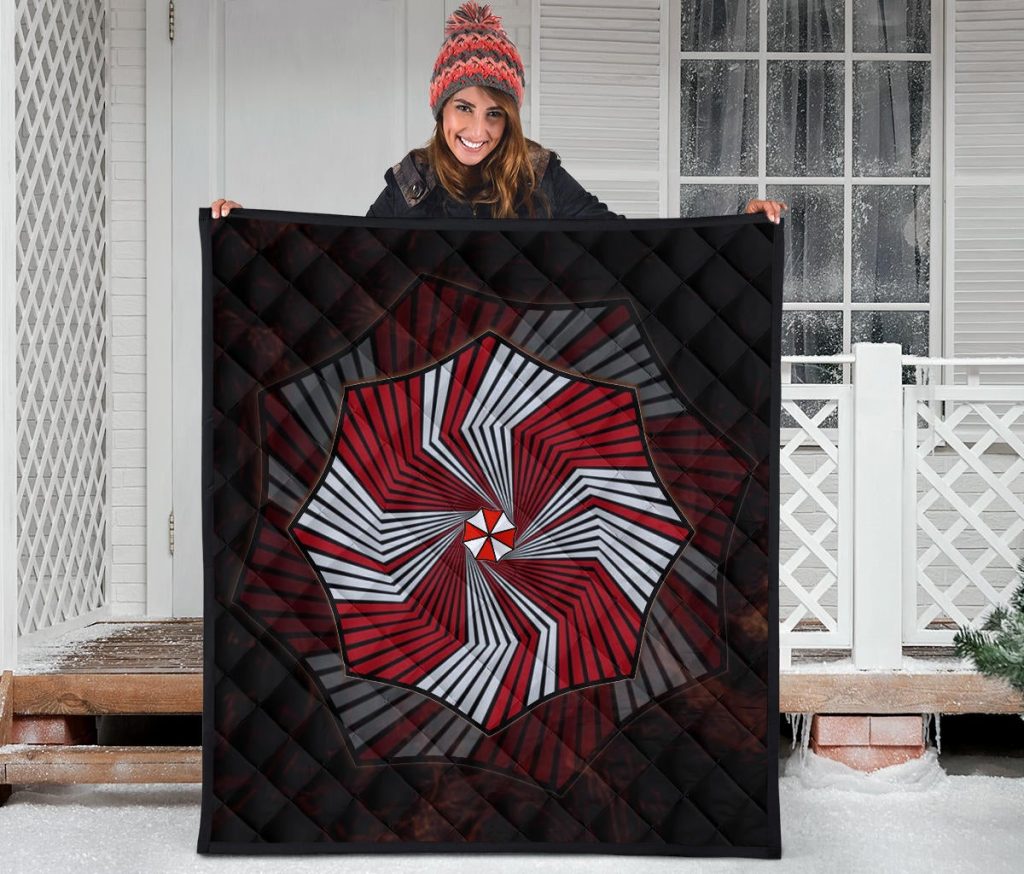 resident evil game premium quilt umbrella corp symbol spiral quilt blanketir06q - Resident Evil Store