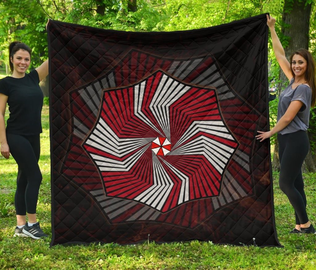 resident evil game premium quilt umbrella corp symbol spiral quilt blanketjhvvj - Resident Evil Store