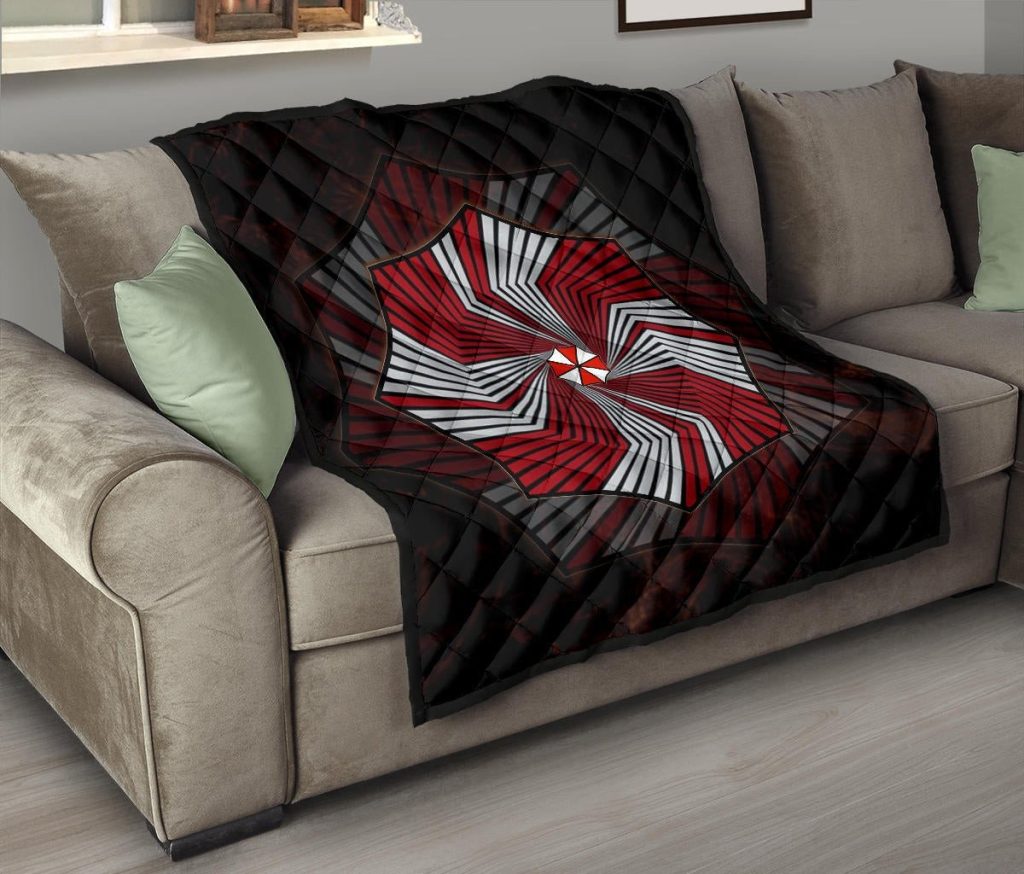 resident evil game premium quilt umbrella corp symbol spiral quilt blanketlaw7z - Resident Evil Store