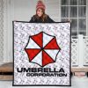 resident evil game premium quilt umbrella corp symbol uss white and red quilt blanket59uwi - Resident Evil Store