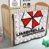 resident evil game premium quilt umbrella corp symbol uss white and red quilt blanketfskhn - Resident Evil Store