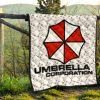 resident evil game premium quilt umbrella corp symbol uss white and red quilt blanketnoxnw - Resident Evil Store