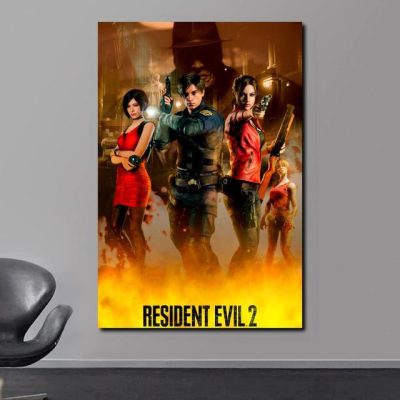 Resident Evil 2 Game Posters Hot Sale Classic Movie Canvas Painting HD Print Wall Art Pictures 4 - Resident Evil Store